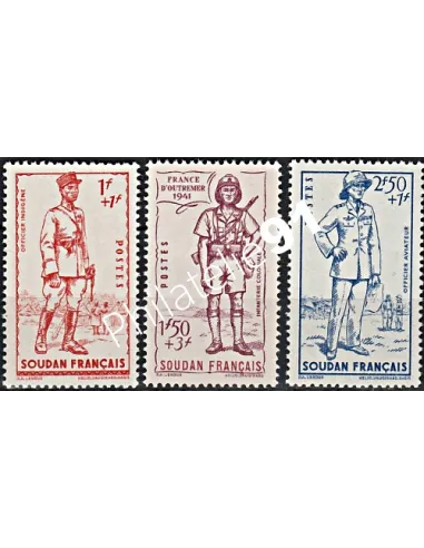 Timbres du Soudan n° 122 à 124 - collection timbres colonies