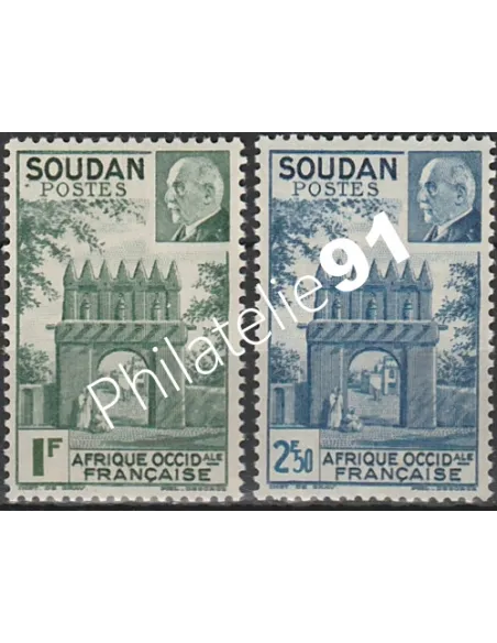 Timbres du Soudan n° 129 à 130 - Timbres des colonies françaises
