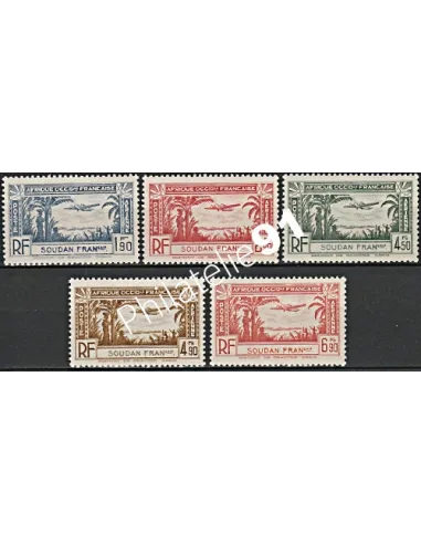 Timbres du Soudan - PA n° 1 à 5 - collection timbres colonies