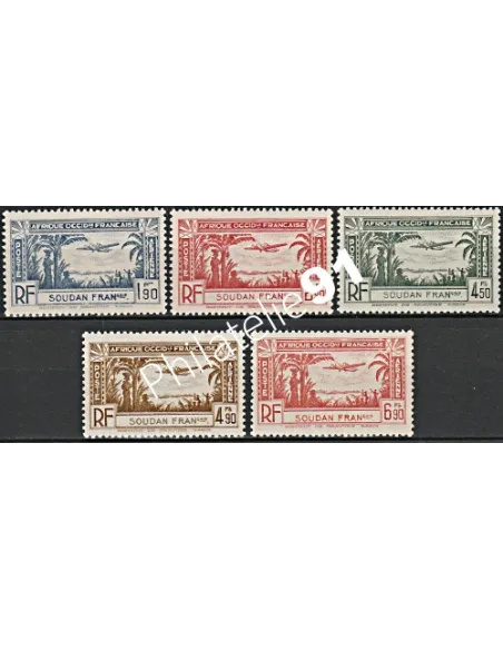 Timbres du Soudan - PA n° 1 à 5 - collection timbres colonies