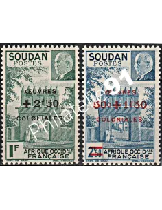 Timbres du Soudan  n° 133 et 134 - timbres des colonies