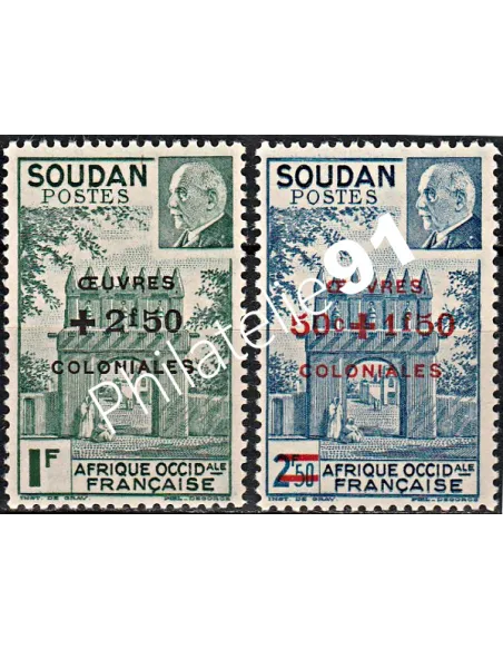Timbres du Soudan  n° 133 et 134 - timbres des colonies