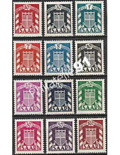 Sarre - Timbres de service n° 27 à 38 - Collection timbres colonies