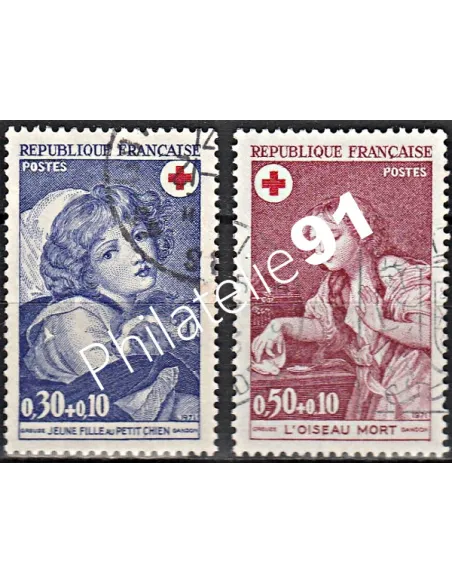 Timbre n° 1700 à 1701  oblitéré - collection timbres France