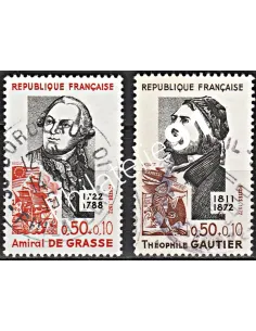 Timbre n° 1727 à 1728  oblitéré - collection timbres France