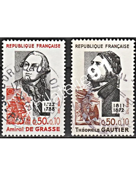 Timbre n° 1727 à 1728  oblitéré - collection timbres France