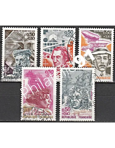 Timbre n° 1744 à 1748  oblitéré - collection timbres France