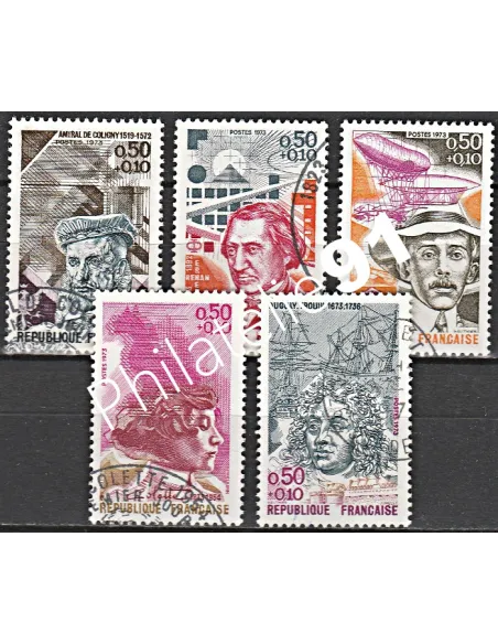 Timbre n° 1744 à 1748  oblitéré - collection timbres France