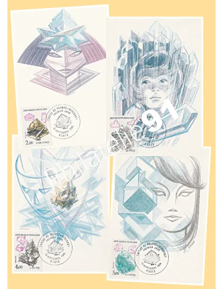 France- n° 2429 à 2432 sur Cartes Max - collection timbres thématiques
