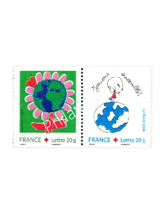 Paire de timbres Croix-Rouge n° 3991P, collection timbres France