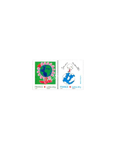Paire de timbres Croix-Rouge n° 3991P, collection timbres France