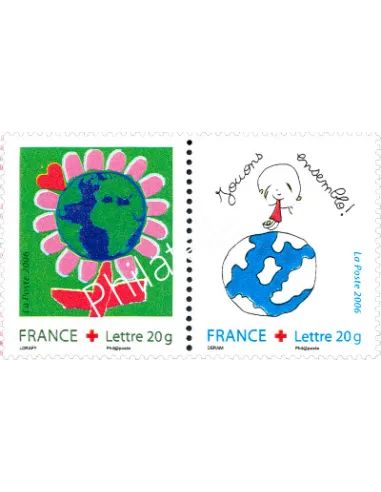 Paire de timbres Croix-Rouge n° 3991P, collection timbres France