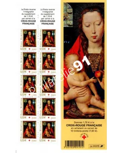 Carnet  Croix rouge 2054,Vierge à l'enfant, collection timbres France