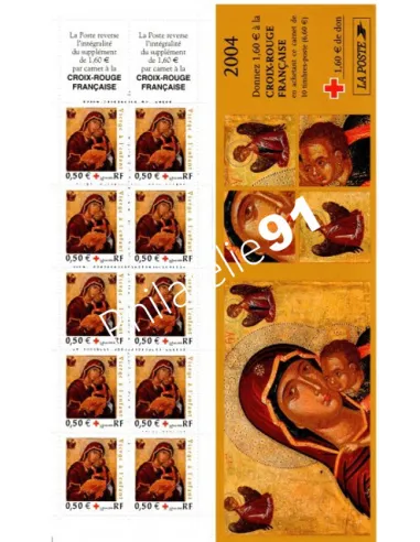 Carnet Croix-Rouge 2053, année 2004, collection timbres de France