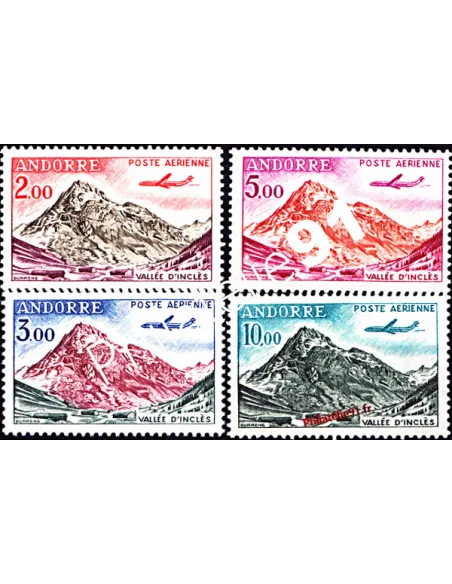 Timbres n° PA 5 à 8 d'Andorre français, collection timbres d'Europe