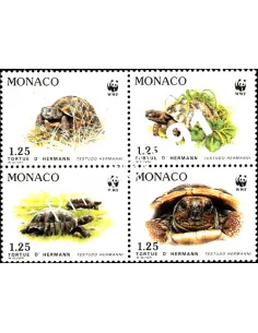 Timbres de MONACO n° 1805 à 1808,TORTUES,W.W.F., timbres Monaco