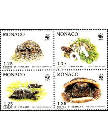 Timbres de MONACO n° 1805 à 1808,TORTUES,W.W.F., timbres Monaco