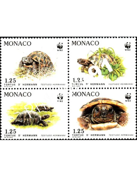 Timbres de MONACO n° 1805 à 1808,TORTUES,W.W.F., timbres Monaco