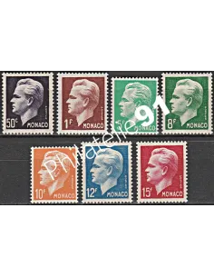 Timbres de MONACO n° 344 à 350, Prince Rainier III, Timbres Monaco