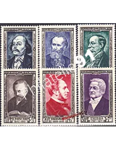 Timbres de France n°930 à 935, Célébrités 19e siècle, Collection Timbres France