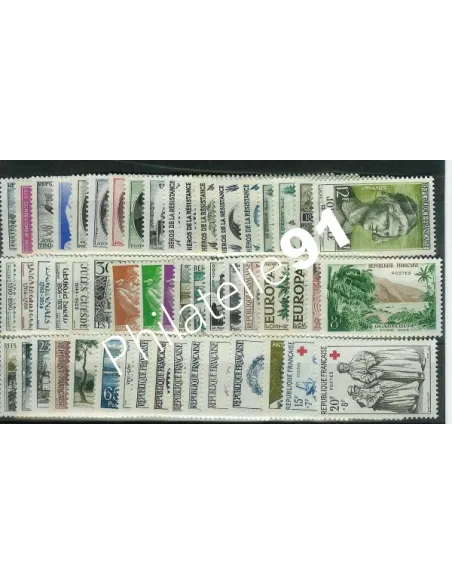 Année complète de timbres de France 1957* -  Timbres avec charnières