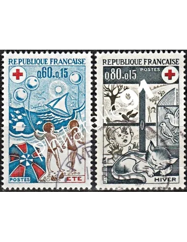 Timbre n° 1828 à 1829  oblitéré - collection timbres France