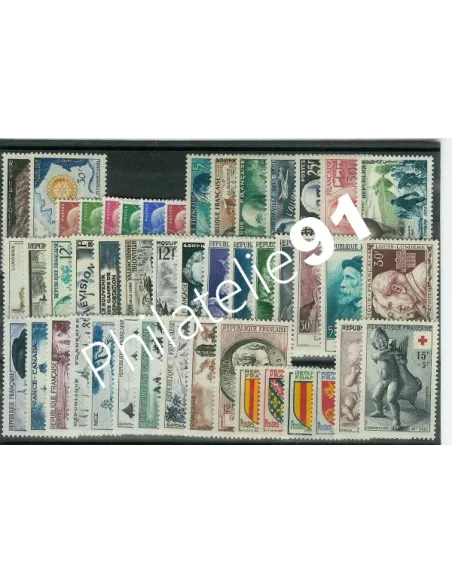 Année complète de timbres de France 1955 - Neuve**