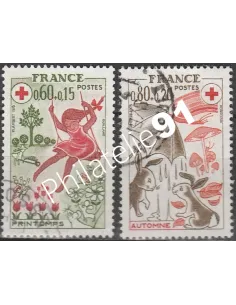 Timbre n° 1860 à 1861  oblitéré - collection timbres France