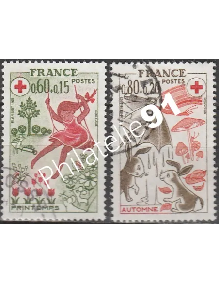 Timbre n° 1860 à 1861  oblitéré - collection timbres France