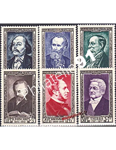 Timbres de France n°930 à 935, Célébrités 19e siècle, Collection Timbres France