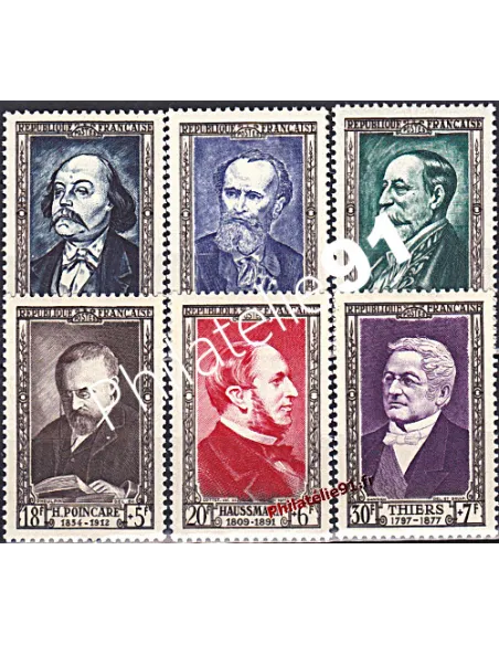 Timbres de France n°930 à 935, Célébrités 19e siècle, Collection Timbres France