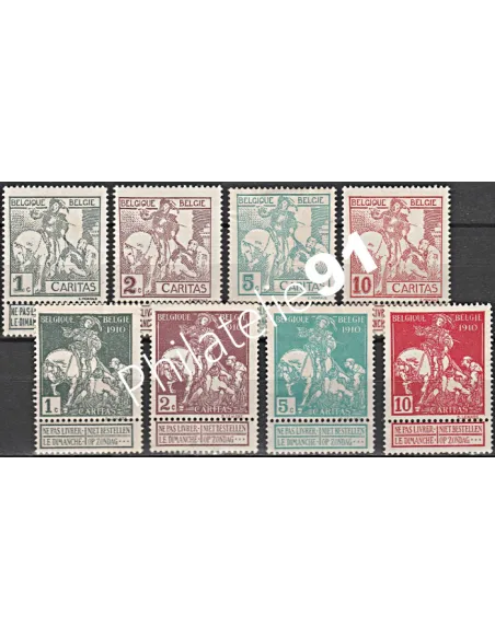 Belgique n° 84 à 91 - Collection timbres europe