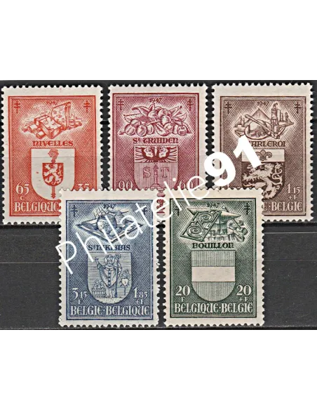 Belgique n° 756 à 760 - Collection timbres europe