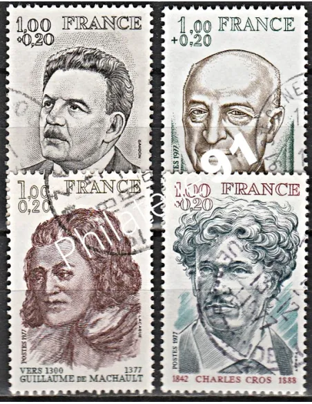 Timbre n° 1953 à 1956  oblitéré - collection timbres France