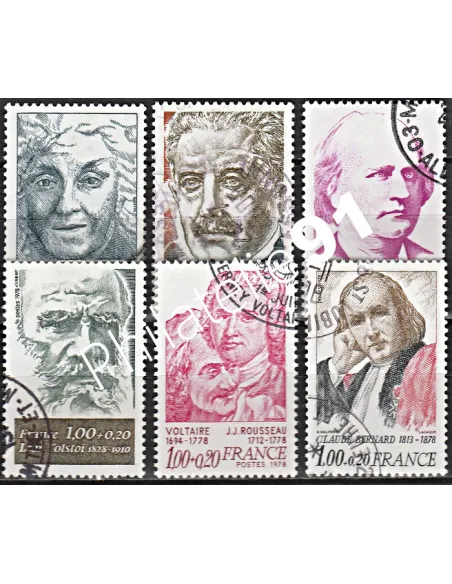 Timbre n° 1986 à 1990A  oblitéré - collection timbres France
