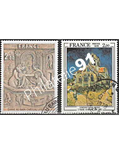 Timbre n° 2053 à 2054  oblitéré - collection timbres France