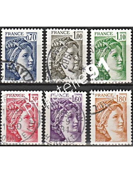 Timbre n° 2056 à 2061  oblitéré - collection timbres France