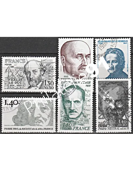 Timbre n° 2095 à 2100  oblitéré - collection timbres France