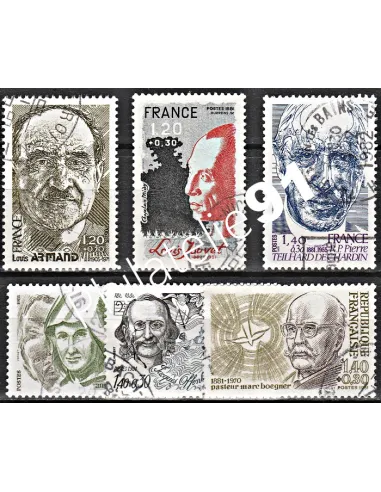 Timbre n° 2148 à 2153  oblitéré - collection timbres France