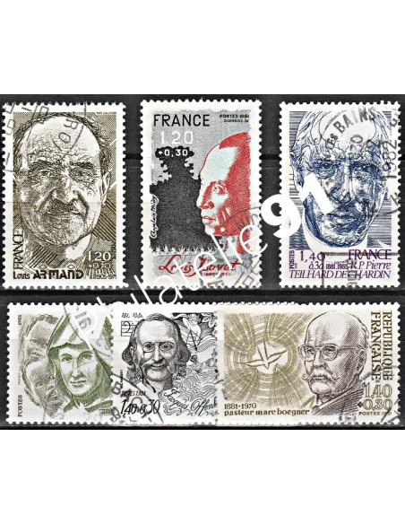 Timbre n° 2148 à 2153  oblitéré - collection timbres France