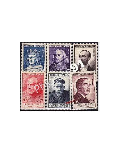 Timbres n°989 à 994, Célébrités du 13e siècle au 20e s., Collection Timbres France