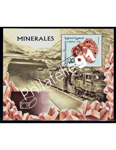 SAHARA -  ANNEE 1998 -THEME  MINERAUX OBLITERES