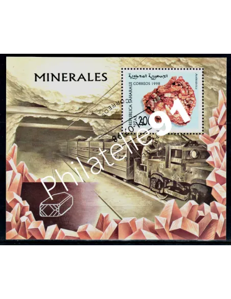 SAHARA -  ANNEE 1998 -THEME  MINERAUX OBLITERES