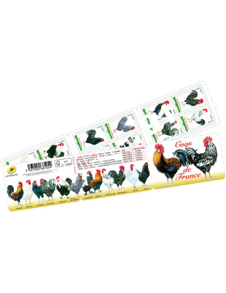 Carnet de 12 timbres Coqs de France,collection timbres France