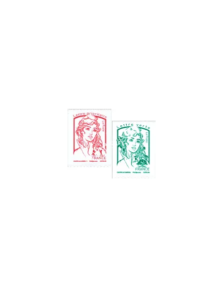 timbre autocollant de roulette Marianne, Collection timbres France
