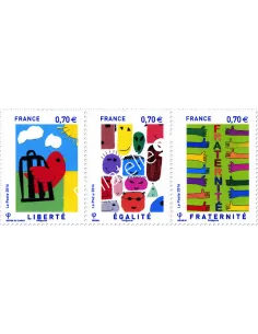 Tryptique Liberté, Egalité, Fraternité,collection timbres France