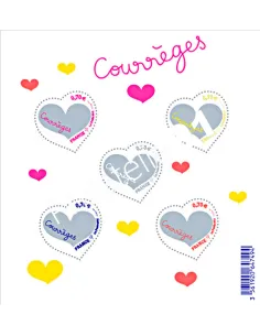 Bloc Cœurs Courrèges,collection timbres France