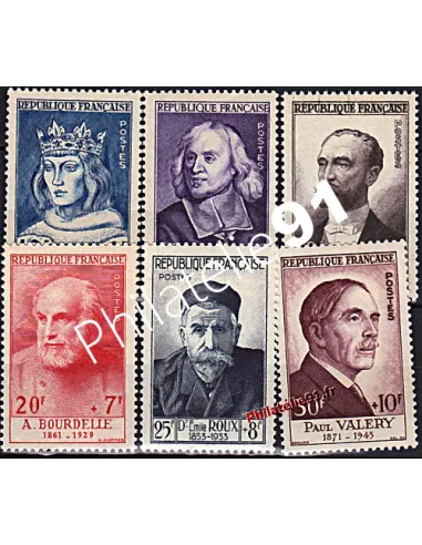 Timbres n°989 à 994, Célébrités du 13e siècle au 20e s., Collection Timbres France