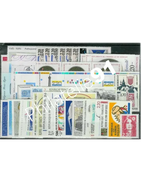 Année complète de timbres de France - 1989 - Neuve**