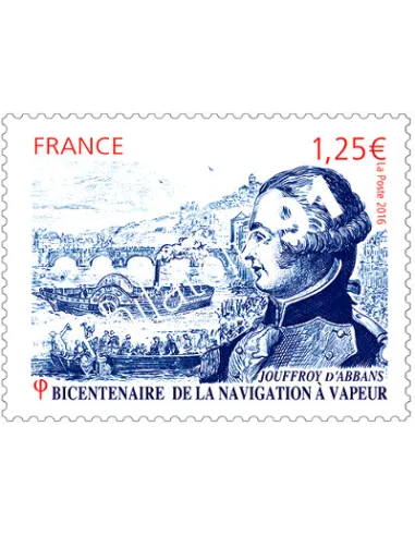 Timbre 5044, Jouffroy d’Abbans,navigation à vapeur,timbres France